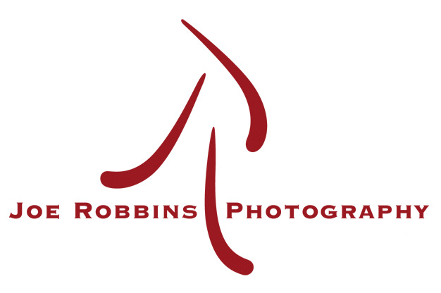 Red abstract lines appear above the “Joe Robbins Photography” logo on a clean white background.